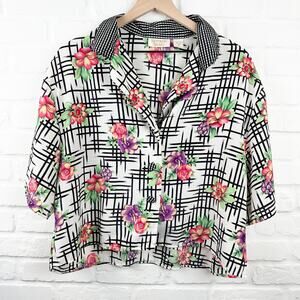 Victoria's Secret Vintage Gold Label Collared Short Sleeve sleep shirt Size M